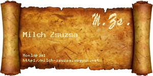 Milch Zsuzsa névjegykártya